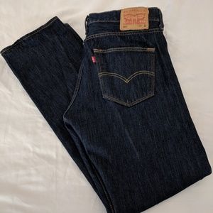 Levi's 501 men's button jeans, 33x32 in dark denim